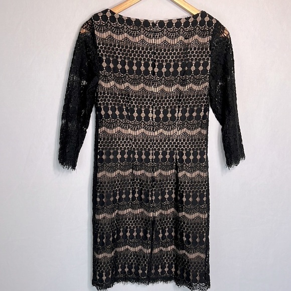 Eliza J Black Crochet Overlay Sheath Dress size 4 - Picture 6 of 7